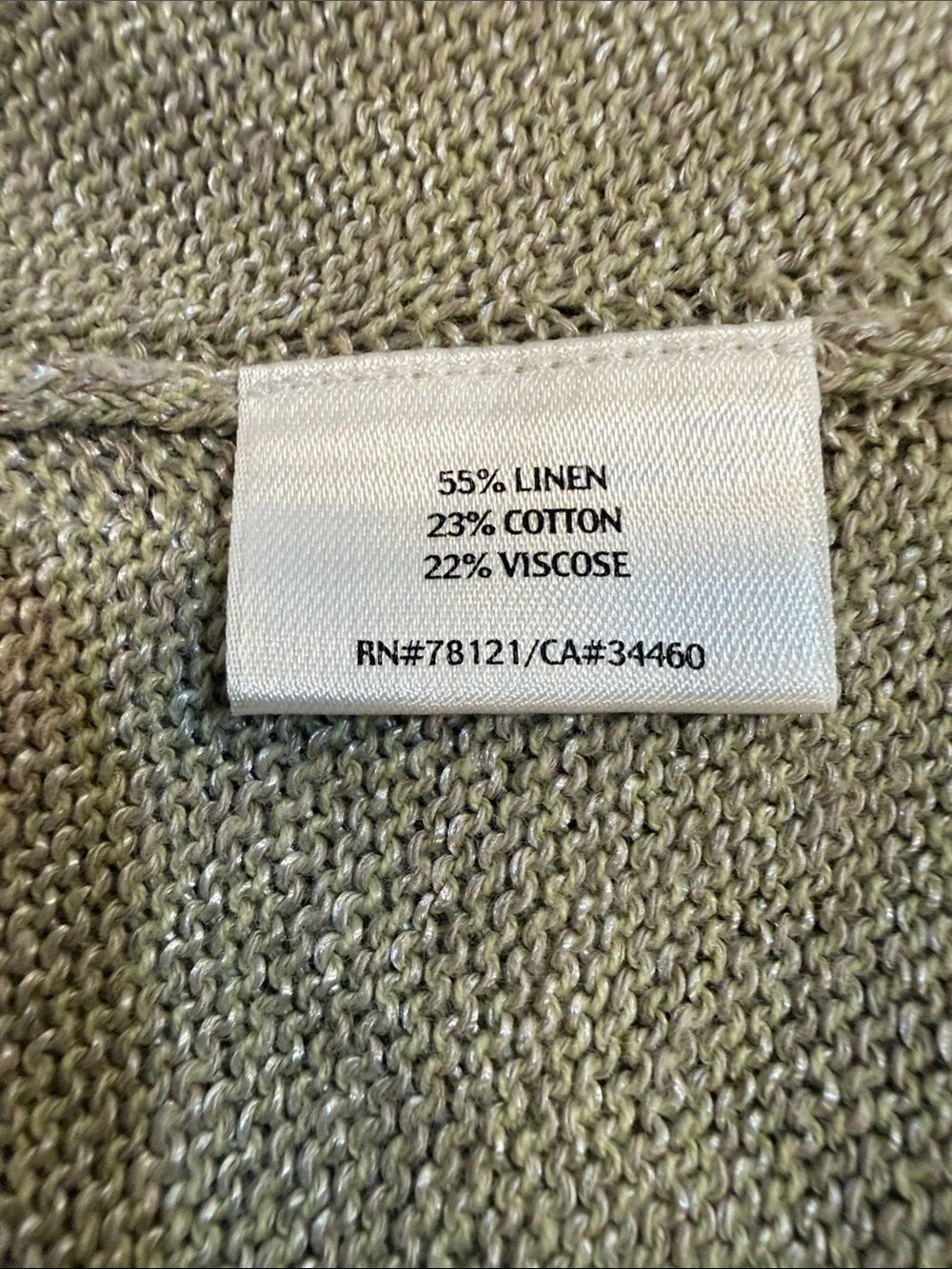 Eileen Fisher Petite Large Linen Blend Open Front Cardigan Oatmeal Lightweight - Picture 10 of 11